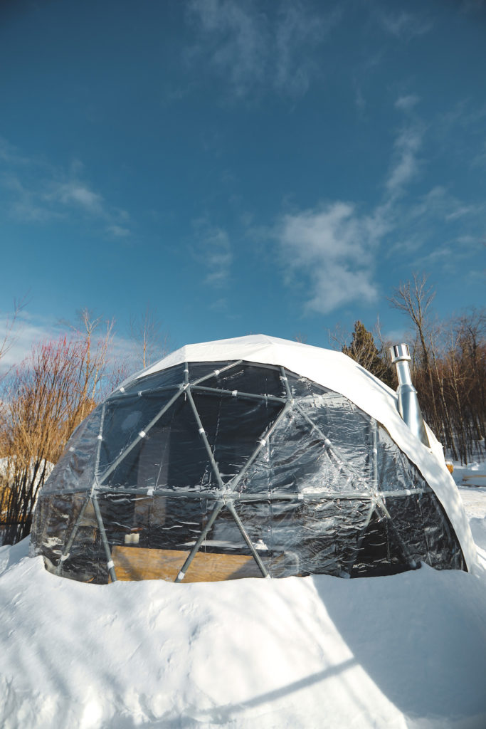 Dôme Bel Air dans les Laurentides en hiver
