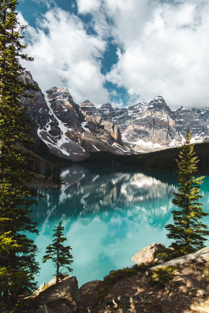 Lac Moraine rocheuses canadienne