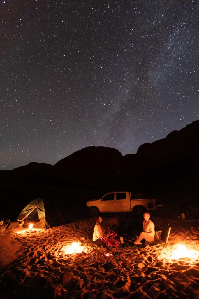 nuit camping wadi rum petra jordanie