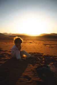 coucher de soleil desert wadi rum jordanie