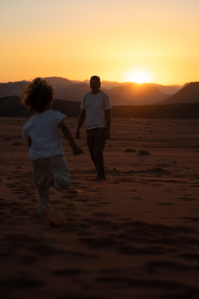 coucher de soleil desert wadi rum jordanie