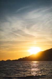 coucher de soleil catamaran ajaccio