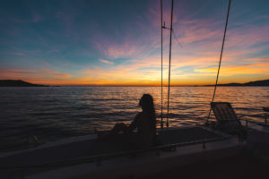 coucher de soleil catamaran ajaccio